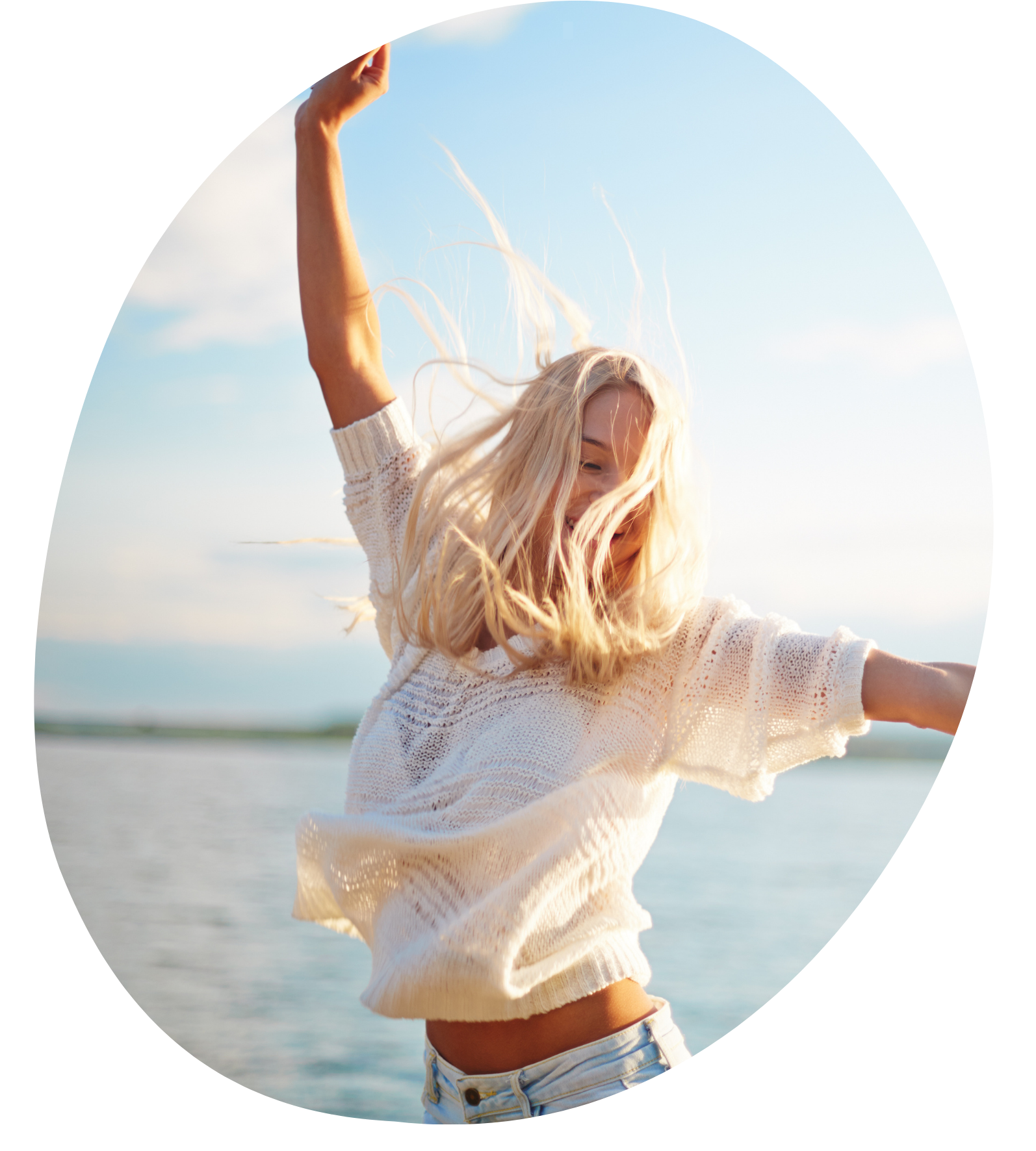 Person smiling while using the Happimate app